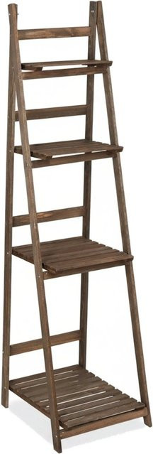 Relaxdays Blumentreppe aus Tannenholz in Braun, klappbar, H x B x T: 160 x 41 x 49 cm - Bild 1
