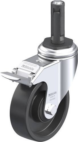 Blickle Lenkrolle LKRA-POA 100K-11-FI-ER12 mit Feststeller, Rad-Durchmesser: 100 mm, Tragfähigkeit: 120 kg, Schwarz-Grau - Bild 1