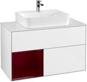 V&B Waschtischunterschrank Finion 100 Wandbeleuchtung in Weiß lackiert B/T/H: 100 x 50,1 x 50,1 cm - Bild 1