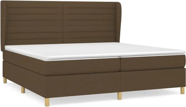 vidaXL Boxspringbett Hybrid mit Matratze Dunkelbraun B/T/H: 200 x 200 x 118 cm - Bild 1