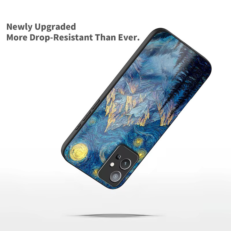 Vivo Smartphone Schutzhülle mit Starry Sky Malerei aus gehärtetem Glas für Y55 5G Y39 Y36 Y35 Plus Y33 Y33S Y53S Y52 Y51A Y50 - Bild 2