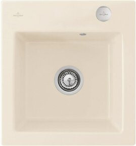 Villeroy & Boch Subway 45 XS Flat bündige Keramikspüle mit Ablaufgarnitur und Excenterbetätigung in Crema/Beige - Bild 1