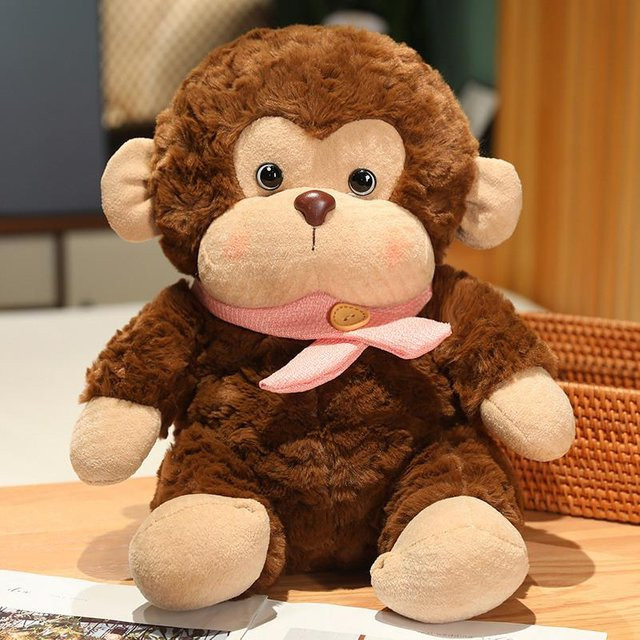 Affenpuppe Plüschtier, Gorilla Pavian, rosa, 23cm - Bild 1