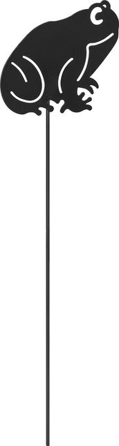 Gartenstecker Frosch aus Eisen in Dunkelgrau, B: 7,5 cm, T: 0,2 cm, H: 30 cm - Bild 1