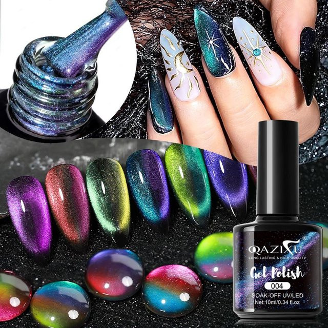 QAZIXU Gel-Nagellack, Lila, Schimmernd - Bild 1