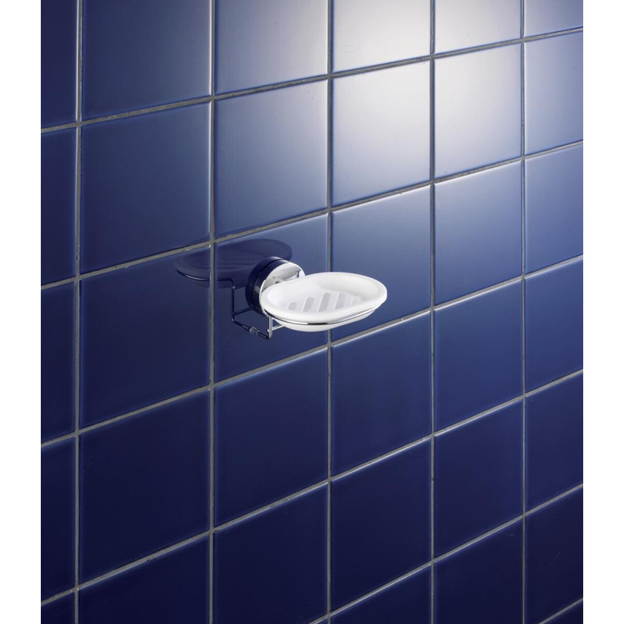 Wenko Vacuum-Loc Wand Seifenablage Milazzo in Chrom und Weiß, B/H/T: 13 x 6 x 12 cm - Bild 2