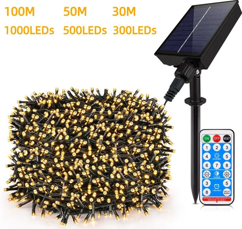 Gyarfas Solar String Fairy Lights Warmweiß Wasserdichte Outdoor Lichterkette für Garten und Festival