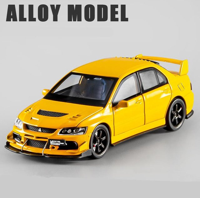 Linyi toy car Mitsubishi Lancer Evolution Sportwagen Modell, 1:32, Metall, mit Licht und Sound, ab 18 Jahre - Bild 1