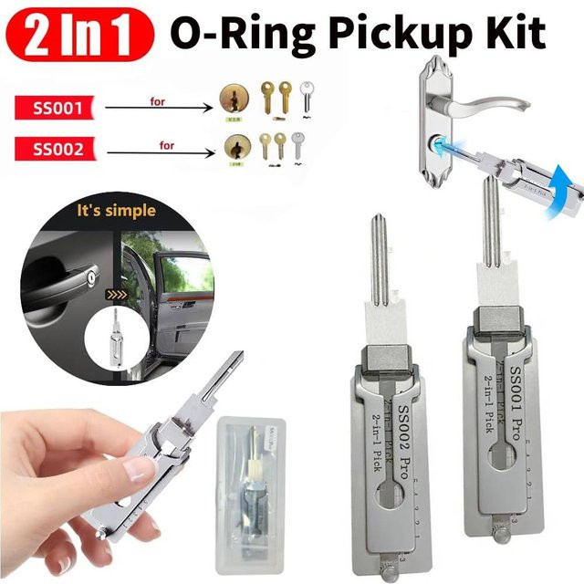APWIKOGER 2-in-1 Edelstahl Schlüssel Decoder und Präzisions-Haken-Pickup Set in Silber für Schloss Wartung und Reparatur - Bild 1