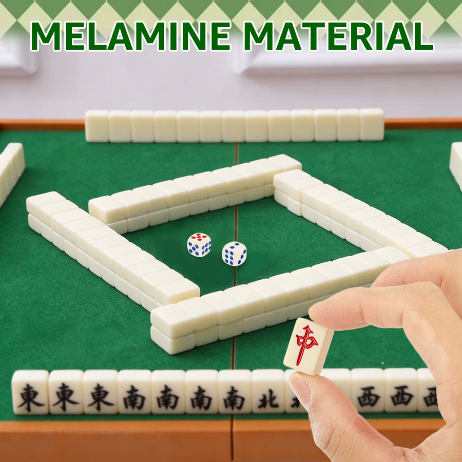 Mini-Mahjong-Set, Reise-Mahjong-Set, Brettspiel, Grün - Bild 3