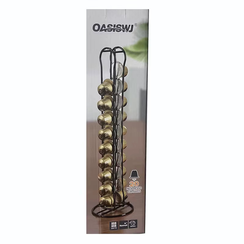 Nespresso Kaffeekapselhalter für 20 Kapseln, rotierender Kapselständer in Gold, Schwarz oder Silber zur Organisation deiner Kaffeekapseln - Bild 2
