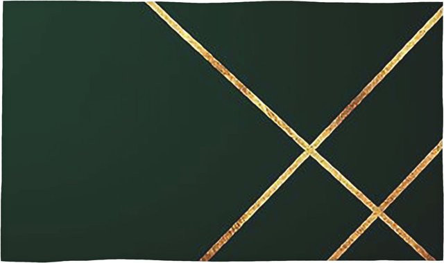 Creative Man Gesichtstuch aus Baumwolle in Dunkelgrün und Gold, schnelltrocknend und saugfähig, B: 40 cm, H: 60 cm - Bild 1
