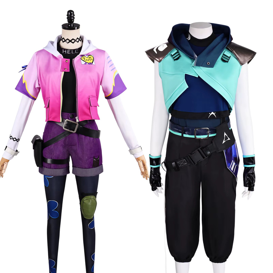 Valorant Clove Jett Cosplay-Kostüm, Sportbekleidungs-Set, Unisex, Bunt - Bild 4