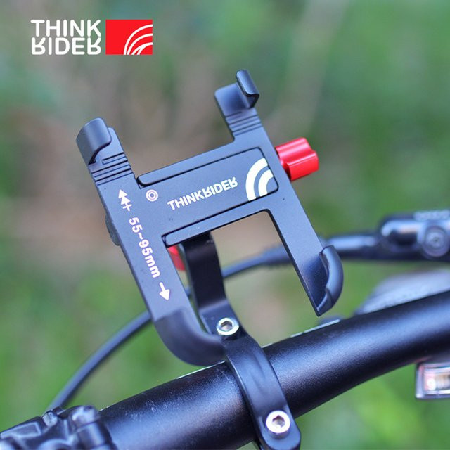 ThinkRider MTB-Handyhalterung aus Aluminium in Schwarz, 360 Grad drehbar und verstellbar - Bild 1