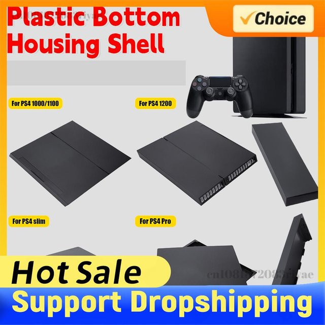ATUOTIN Ersatz-Kunststoff-Frontplatte in Schwarz als untere Abdeckung und Schutzschale für PS4 1000/1100, PS4 1200, PS4 Slim und PS4 Pro - Bild 1