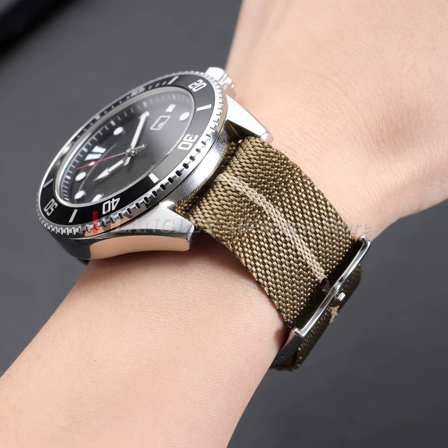 Uhrenarmband Nylon, Army Military Strap, Schwarz, Herren, 20mm, 22mm - Bild 3