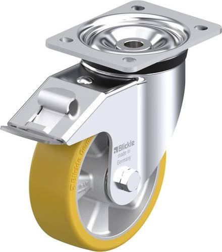 Blickle Lenkrolle LK-ALTH 150K-FI mit Feststeller, Rad-Durchmesser: 150 mm, Tragfähigkeit: 600 kg, Farbe: Silber - Bild 1