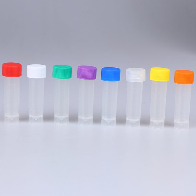 10 Stück transparente Kunststoff-Reagenzgläser mit Schraubverschluss, 5 ml Füllmenge - Bild 1