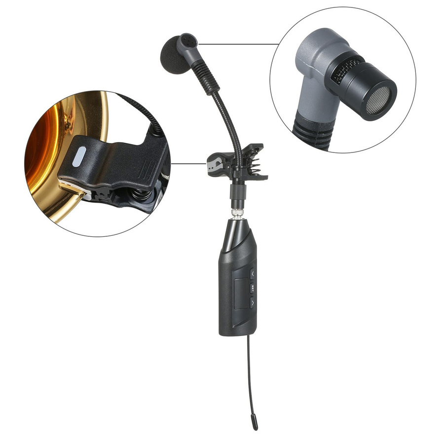 Baomic UHF Wireless Mikrofonsystem für Saxophon mit TFT Digital Display und Ansteckmikrofon in Schwarz - Bild 6