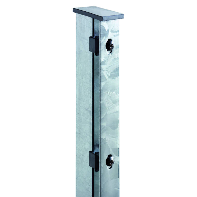 T&J Stahlpfosten aus Metall in Anthrazit, Grau oder Grün, Rechteckig, B/H: 6,0 x 4,0 cm - Bild 1