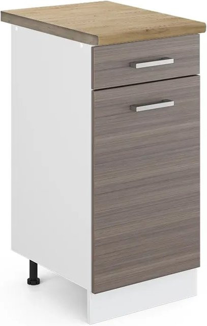 Vicco R-Line Küchenunterschrank Schubladenschrank Grau/Weiß Eiche B: 40 cm - Bild 1