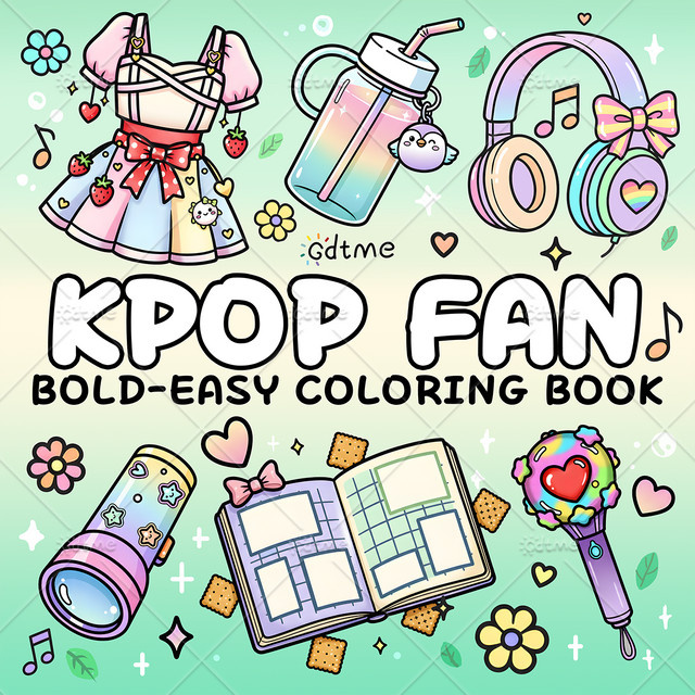 GDTME K-Pop Fan Malbuch für Erwachsene, Bunt, Mehrfarbig - Bild 1
