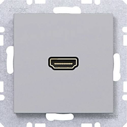 Hager HDMI-Steckdose Titan WAF4379TA in Grau - Bild 1