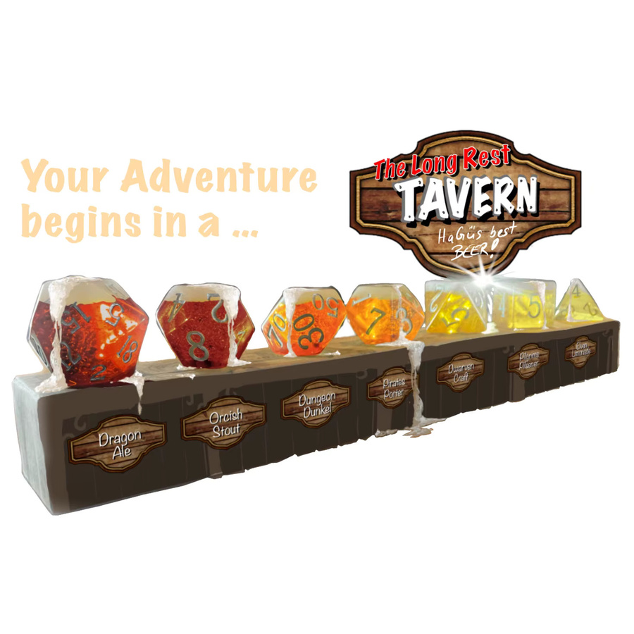 BESCON Das Tavern-Trinkspiel, polyedrisches Bierwürfelset, Fantasy, Kunststoff, Bunt / Mehrfarbig - Bild 3