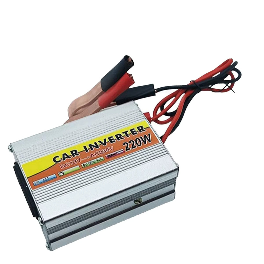CLOS AC Reiner Sinus-Wechselrichter 12V auf 230V 220W Konverter in Silber mit USB-Ausgang und Steckdose - Bild 3