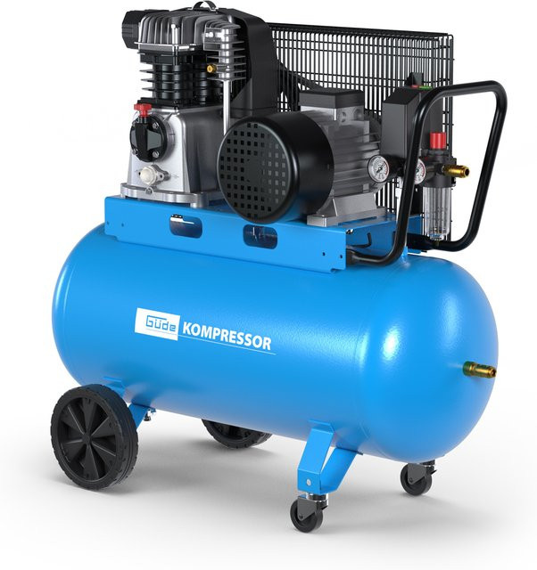 Güde Kompressor 700/10/100 mit 2-Zylinder-Aggregat in Blau - Bild 1
