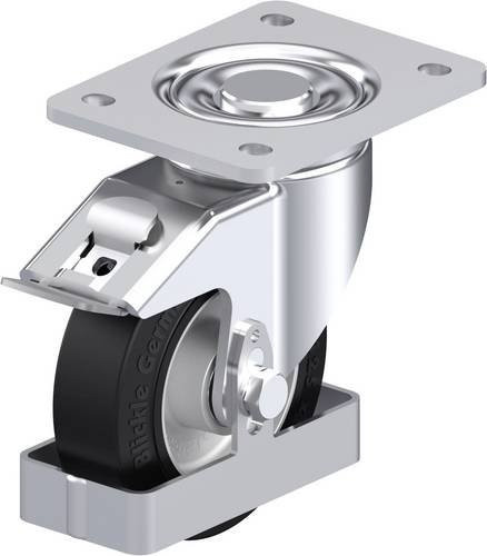 Blickle Stahlblech-Lenkrolle LH-ALEV 125K-3-FI-FS in Silber und Schwarz mit 125 mm Rad-Durchmesser und 250 kg Tragfähigkeit - Bild 1