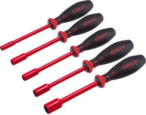 Cimco 2K-VDE-Steckschlüssel-Set 117801 aus Chrom-Vanadium-Stahl in Schwarz-Rot-Transparent - Bild 1