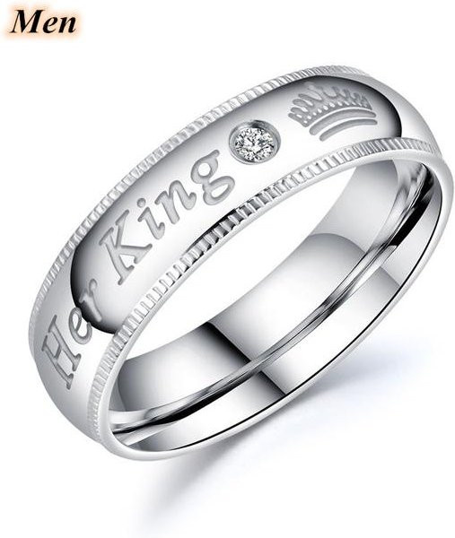 POMOiii Paar-Ringe, Zirkonia, Weiß, Zinklegierung, Damen - Bild 1