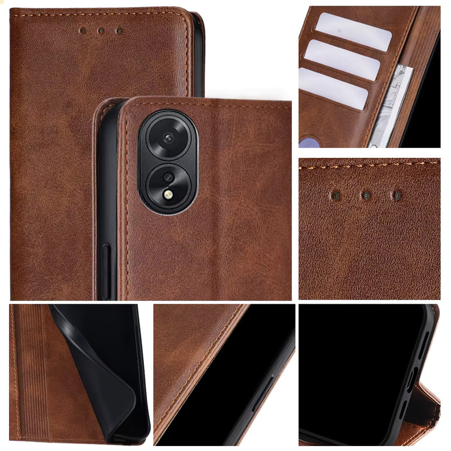 Business Leder Flip-Cover Schutzhülle für Honor X90 X80 X70 Pro Plus in Braun - Bild 3