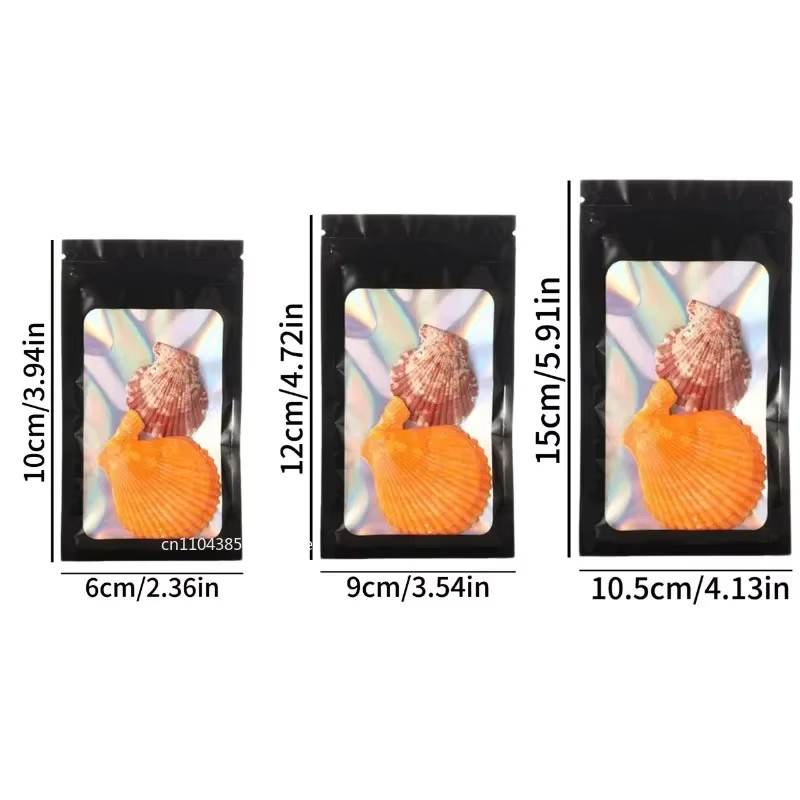 Holographische Laser-Druckverschlussbeutel aus Kunststoff in Multicolor für Schmuck und DIY-Projekte ohne Lochung - Bild 2