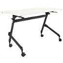 Schäfer Shop Select Klapptisch mit Rollen, Rechteck, Vierkantrohr, B: 120 cm, T: 60 cm, H: 72 cm, weiß/schwarz - Bild 1
