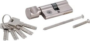 BGS Do it yourself Sicherheits-Schließzylinder 85260 mit Knauf in Silber, Höhe: 60 mm - Bild 1