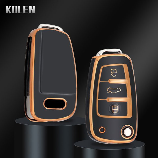KOLEN TPU Auto Flip Key Schutzhülle für Audi A1 A3 A4 A5 A6 A7 A8 Q3 Q5 Q7 TT - Bild 1