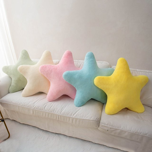 Dekoratives Sternkissen von pangcangshu in Weiß aus weichem Plüsch für Kinderzimmer und Wohnzimmer - Bild 1