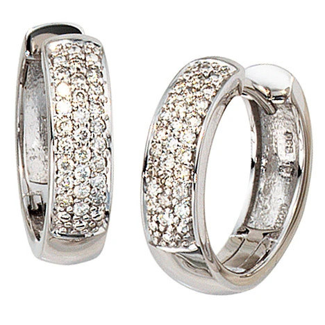 Colfem Creolen 585 Weißgold, Diamant, Damen - Bild 1