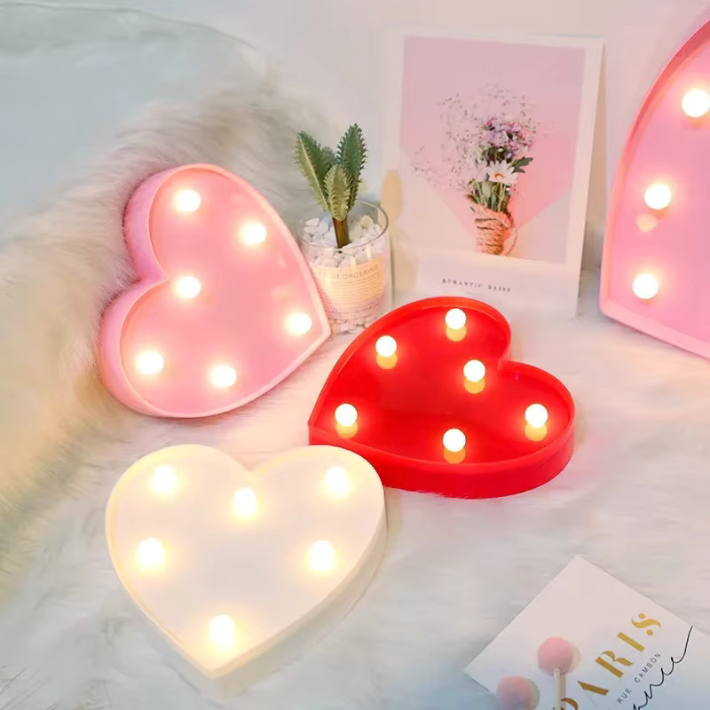 3D LED Marquee Herz Nachtlicht in Weiß und Multicolour als Tischlampe für Hochzeit und Valentinstag - Bild 3