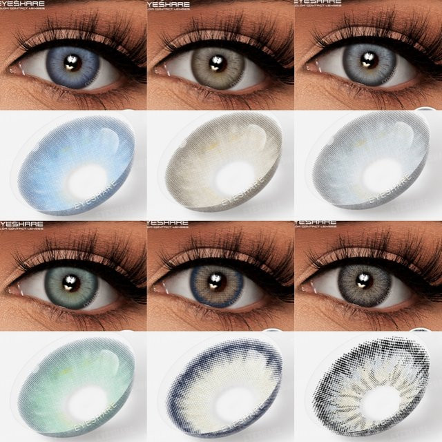 EYESHARE Bali-Gray farbige Kontaktlinsen Jahreslinsen, 2 Stück - Bild 1