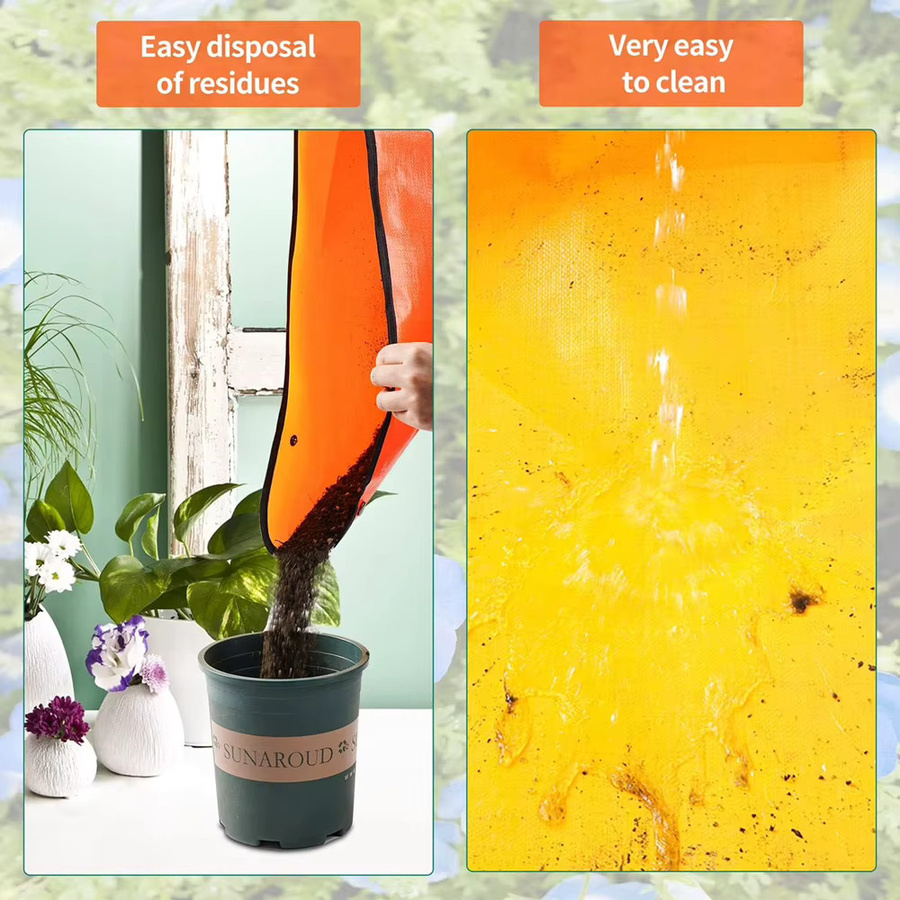 Wasserdichte Pflanzmatte zum Umtopfen von Blumentöpfen in Orange, faltbare Gartenmatte aus Kunststoff - Bild 3
