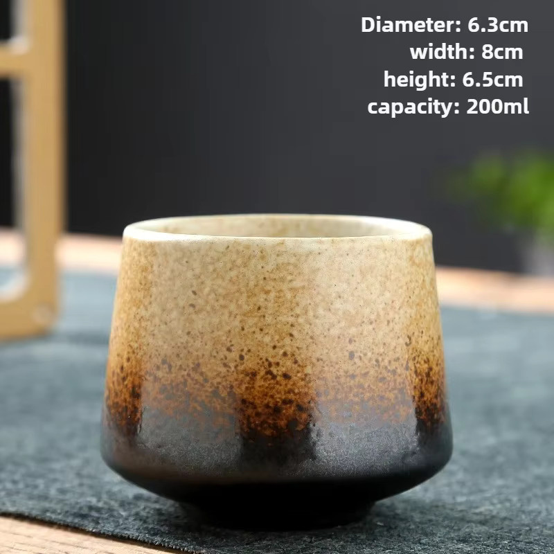 Handgefertigte japanische Raku-Keramik-Teetasse in Multicolour mit Ofenglasur für den Heimgebrauch - Bild 3