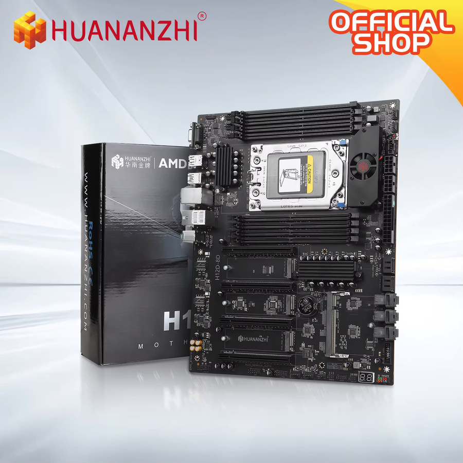 HUANANZHI H12D 8D AMD Motherboard mit BMC-Modul, unterstützt AMD EPYC 7002 und 7003 Serie CPU, 8-Kanal-Speicher, Dual 2.5G Netzwerk, IPMI, Schwarz - Bild 4