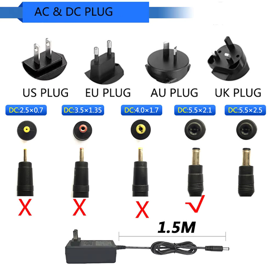 Lamakoki AC/DC-Adapter Ladegerät 30V 500mA 0,5A in Schwarz - Bild 2