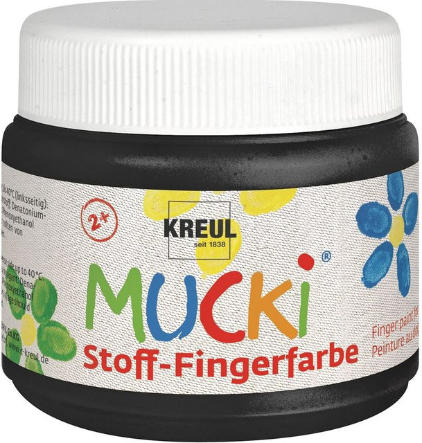 MUCKI Stoff-Fingerfarbe Schwarz 150 ml - Bild 1