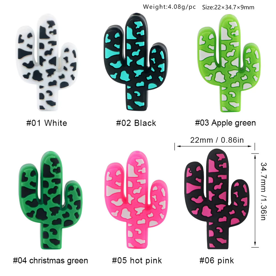 sunrony Fokusperlen Silikon, Leoparden-Kaktus, Bunt, Unisex - Bild 2