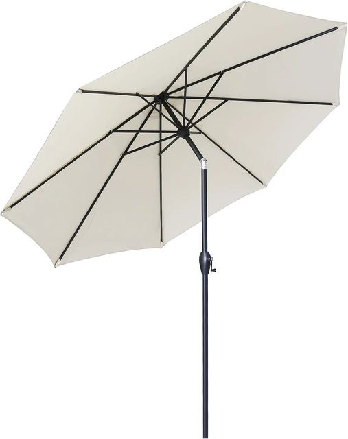 Sekey Marktschirm mit Kurbel in Creme/Beige, 3m Durchmesser, Sonnenschutz UPF 50+ mit 8 Streben - Bild 1