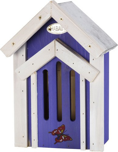 HABAU Schmetterlingskasten in Lila und Weiß aus Holz und Stahl - Bild 1